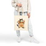 Market Cat 'Fresh Finds Market' Cotton Canvas Tote Bag