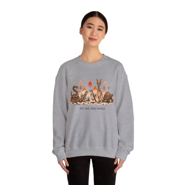 Desert Wildlife Crewneck Sweatshirt – "Soft Sand, Sharp Instincts" Snake, Lizard & Turtle Graphic
