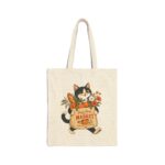 Market Cat 'Fresh Finds Market' Cotton Canvas Tote Bag
