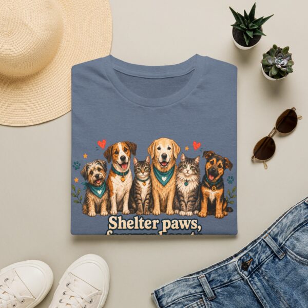 Shelter Paws Forever Hearts Rescue Dogs & Cats Adoption T-Shirt
