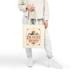 Desert Born Cotton Canvas Tote — Vintage Southwest Mountain Sun Eco Shopper