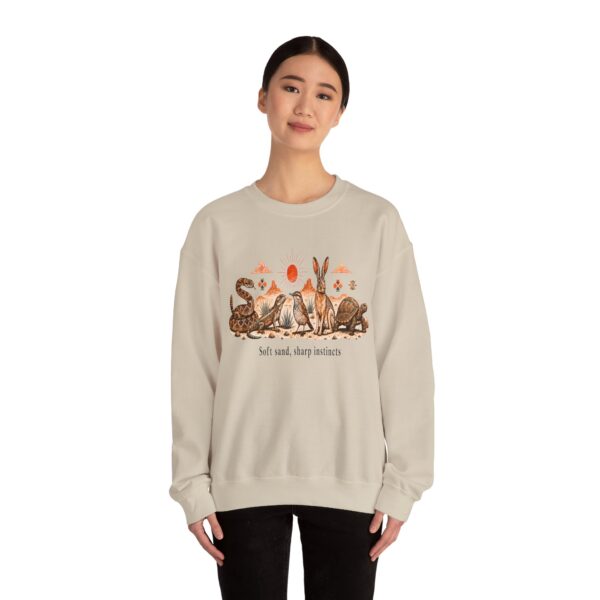 Desert Wildlife Crewneck Sweatshirt – "Soft Sand, Sharp Instincts" Snake, Lizard & Turtle Graphic