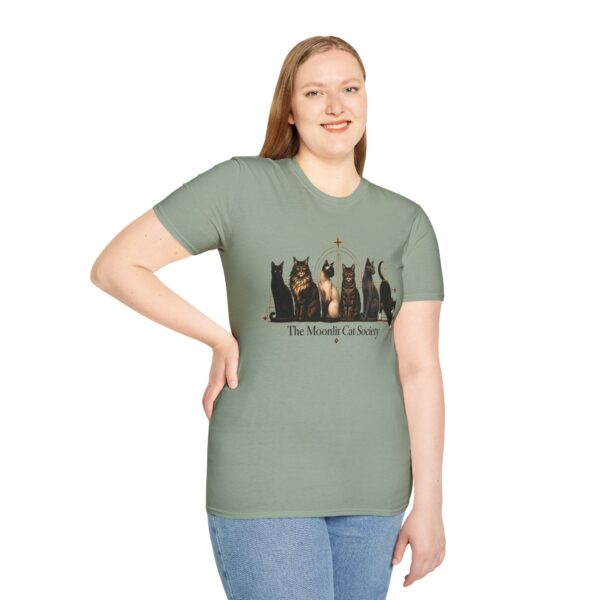 Moonlit Cat Society Graphic Tee - Cat Moonlight Shirt