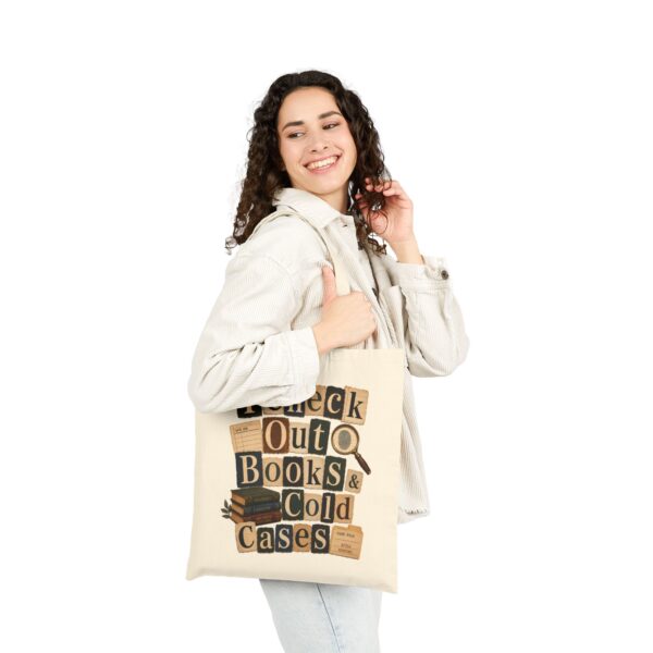 I Check Out Books & Cold Cases Vintage True-Crime Booklover Canvas Tote