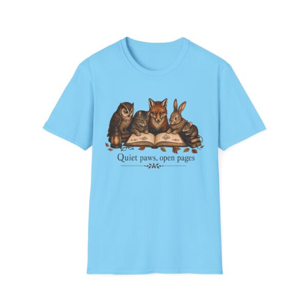 Reading Forest Animals T-Shirt — "Quiet Paws, Open Pages" Book Lover Tee
