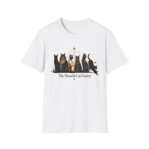 Moonlit Cat Society Graphic Tee - Cat Moonlight Shirt