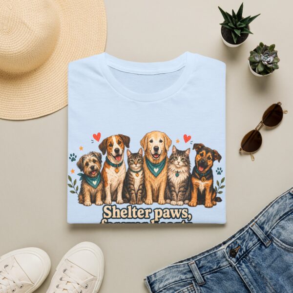 Shelter Paws Forever Hearts Rescue Dogs & Cats Adoption T-Shirt