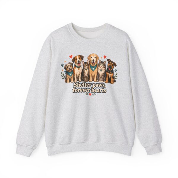 Shelter Paws Crewneck Sweatshirt — "Shelter Paws, Forever Hearts" Rescue Dog & Cat Pullover