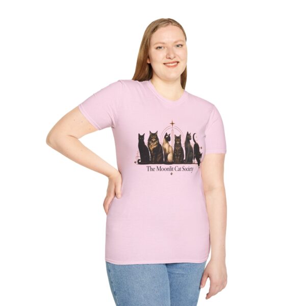 Moonlit Cat Society Graphic Tee - Cat Moonlight Shirt
