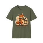 Clever Fox with Lantern T-Shirt | Whimsical Cute Fox Illustration
