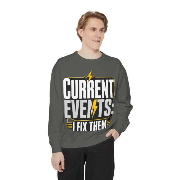 Electrician Crewneck Sweatshirt — "Current Events: I Fix Them"