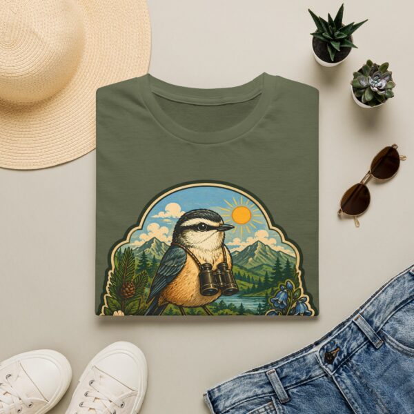 Rare Sightings Calm Mornings bird illustration T-Shirt | nature hiking outdoors