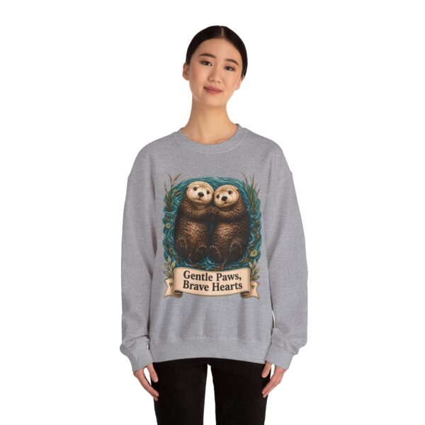 Otter Crewneck Sweatshirt — 'Gentle Paws, Brave Hearts' Cute Animal Graphic