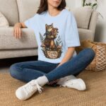 Cat Forager T-Shirt — Cute Kitten Holding Mushrooms “Forage Mode”