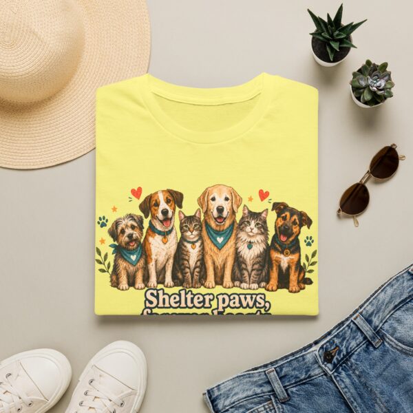 Shelter Paws Forever Hearts Rescue Dogs & Cats Adoption T-Shirt