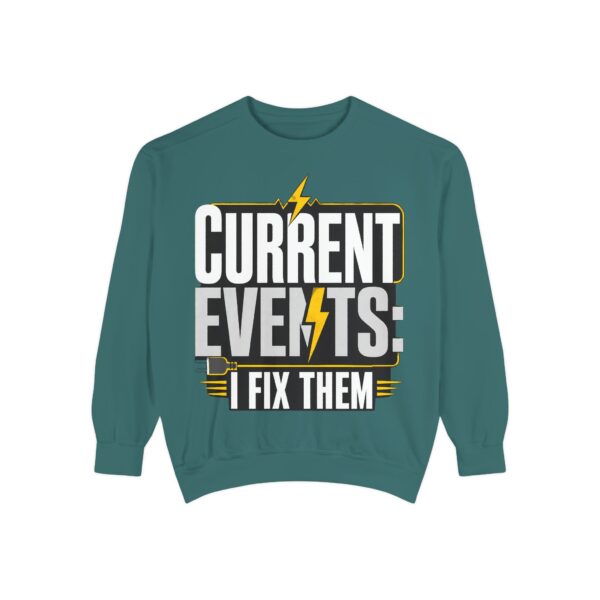 Electrician Crewneck Sweatshirt — "Current Events: I Fix Them"