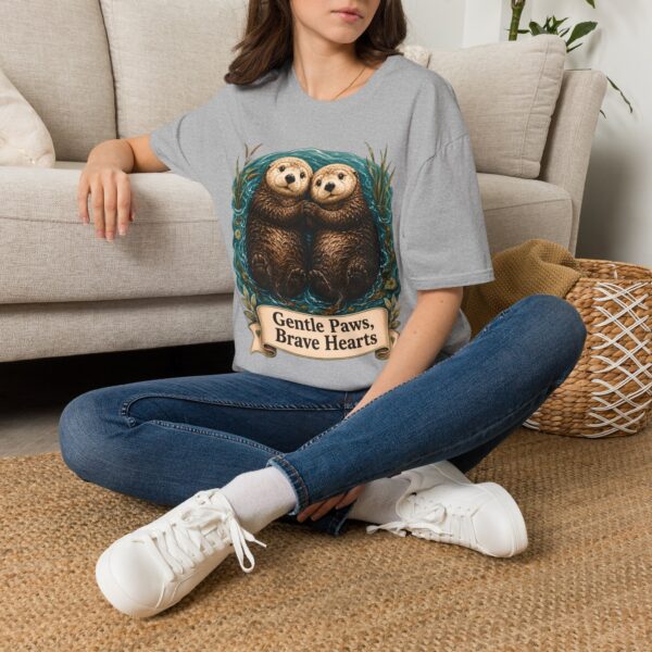 Otter Couple T-Shirt — "Gentle Paws, Brave Hearts" Cute Animal Tee