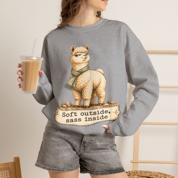 Alpaca Crewneck Sweatshirt – "Soft outside, sass inside" Cozy Graphic Pullover