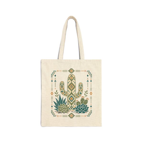 Southwestern Cactus Tote Bag — Boho Desert Succulent Canvas Tote