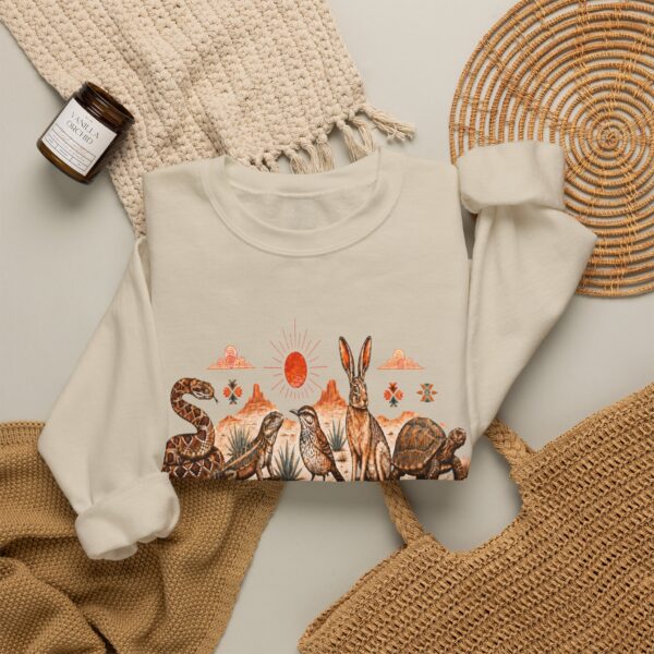 Desert Fox and Hare Illustration Sweatshirt | Soft Sand Sharp Instincts
