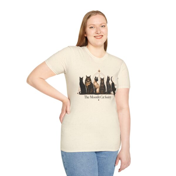 Moonlit Cat Society Graphic Tee - Cat Moonlight Shirt