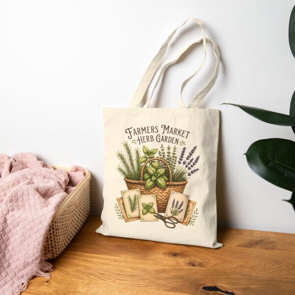 Farmers Market Herb Garden Canvas Tote Bag
