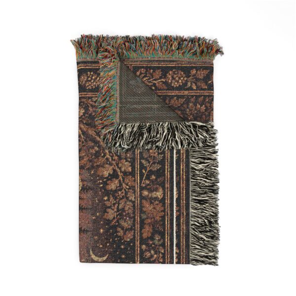 Mushroom Forest Woven Blanket — Cozy Boho Throw for Nature Lovers