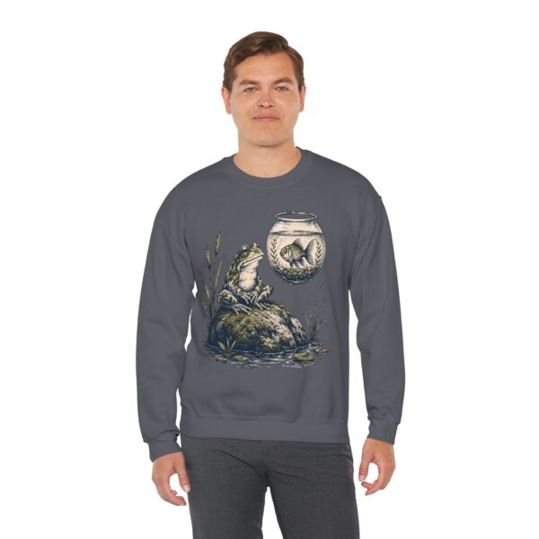 Vintage Frog & Floating Fishbowl Sweatshirt — Nostalgic Nature Crewneck