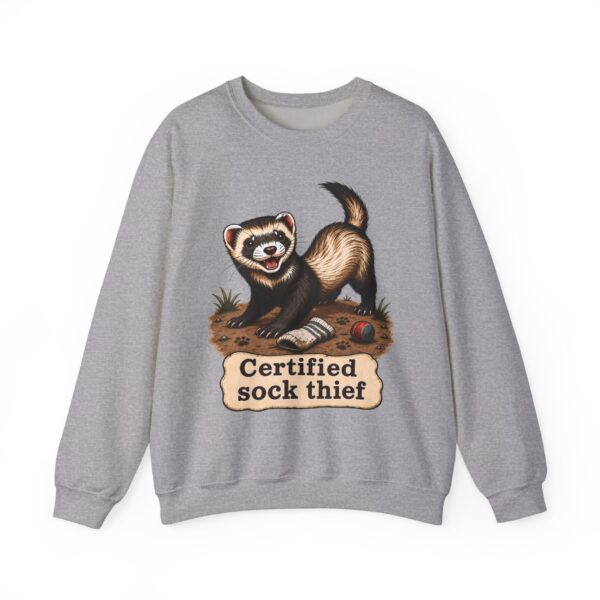 Certified Sock Thief Sweatshirt — Cute Ferret/Weasel Graphic Crewneck