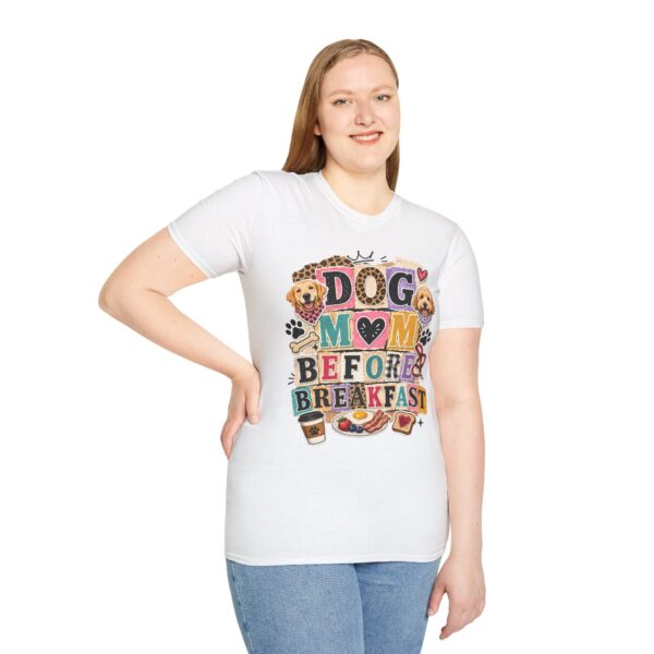 Dog Mom Before Breakfast Retro Paw & Bone T-Shirt