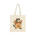 Market Cat 'Fresh Finds Market' Cotton Canvas Tote Bag