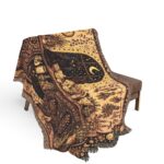 Woven Blanket - Folk Art Black Cats Moonlit Apothecary Kitchen Scene