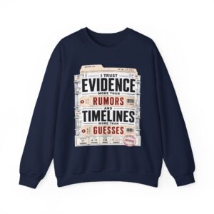 Evidence Over Rumors Crewneck Sweatshirt — “I Trust Evidence More Than Rumors and Timelines”