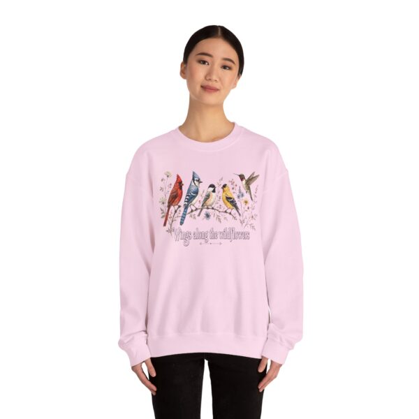 Birds of Winter "Wings Along the Wildflowers" Crewneck Sweatshirt
