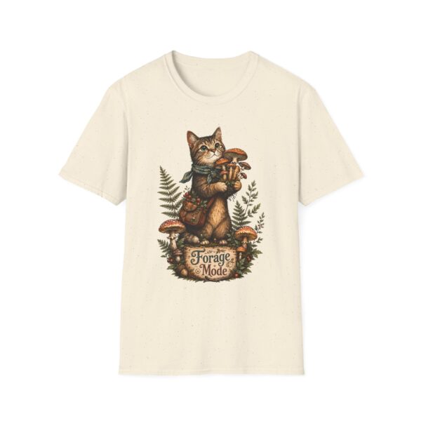 Cat Forager T-Shirt — Cute Kitten Holding Mushrooms “Forage Mode”
