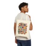 Dog Mom Before Breakfast Canvas Tote Bag — Cute Pet Lover Grocery & Everyday Bag