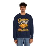 French Fry Crewneck Sweatshirt — "Golden, Salty, Unbothered" Graphic