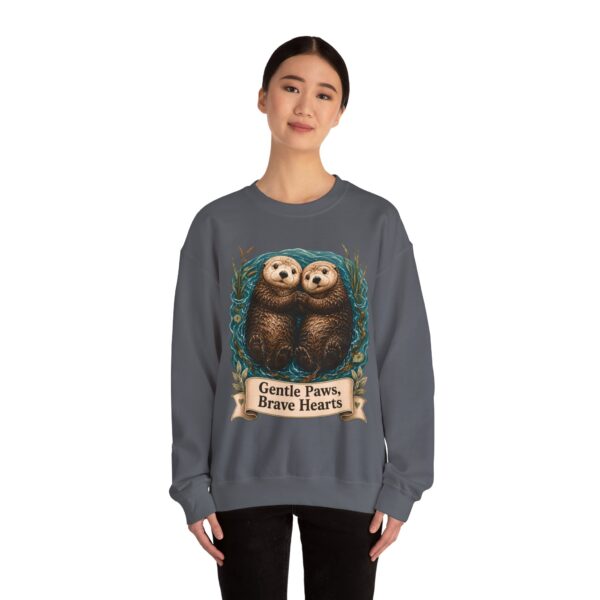 Otter Crewneck Sweatshirt — 'Gentle Paws, Brave Hearts' Cute Animal Graphic