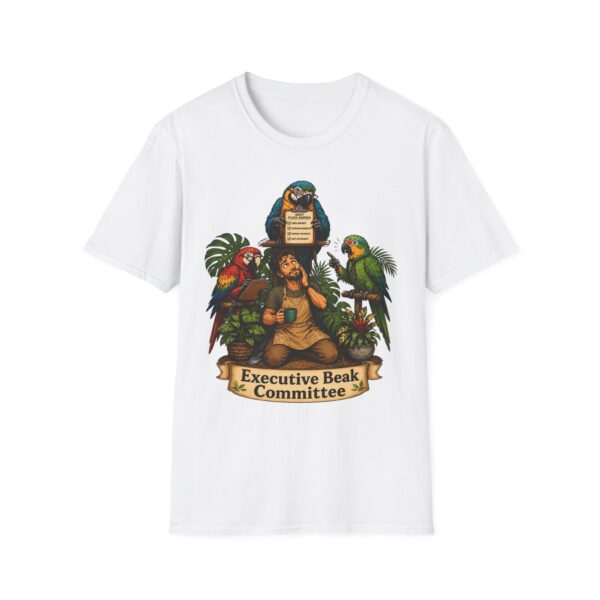 Executive Beak Committee T-Shirt — Photoreal Exotic Parrot Portrait