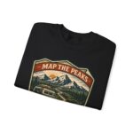 Vintage Mountain Camping Crewneck — "Map the Peaks / Camp the Quiet Miles"