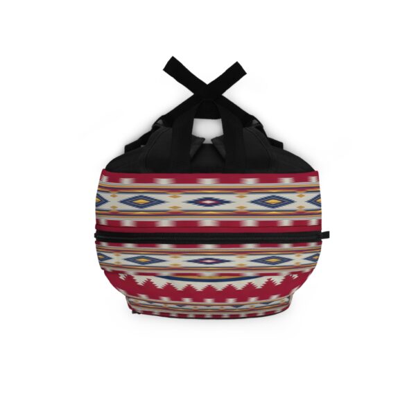 Backpack - Blue Diamonds and Burgundy Geometric Southwest Aztec Pattern Design