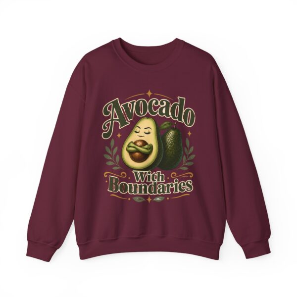 Avocado With Boundaries Crewneck Sweatshirt — Funny Avocado Graphic Pullover