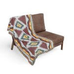 Woven Blanket Geometric Southwestern Tribal Art Red Yellow White Pattern