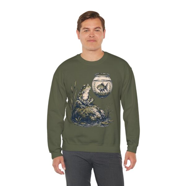 Vintage Frog & Floating Fishbowl Sweatshirt — Nostalgic Nature Crewneck