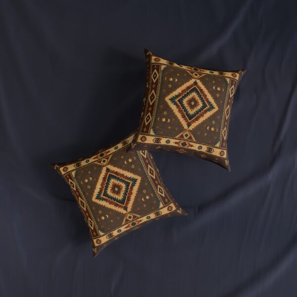 Square Pillow - Southwestern Diamond Throw Pillow - Boho Native Pattern Accent Cushion
