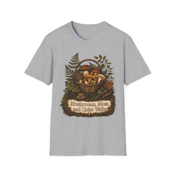 Mushrooms Walks Quiet Walks Wild Mushroom Basket T-Shirt | Foraging Nature Graphic Tee