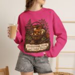 Mushroom Basket Sweatshirt — "Mushrooms, Moss, and Quiet Walks" Cozy Nature Crewneck