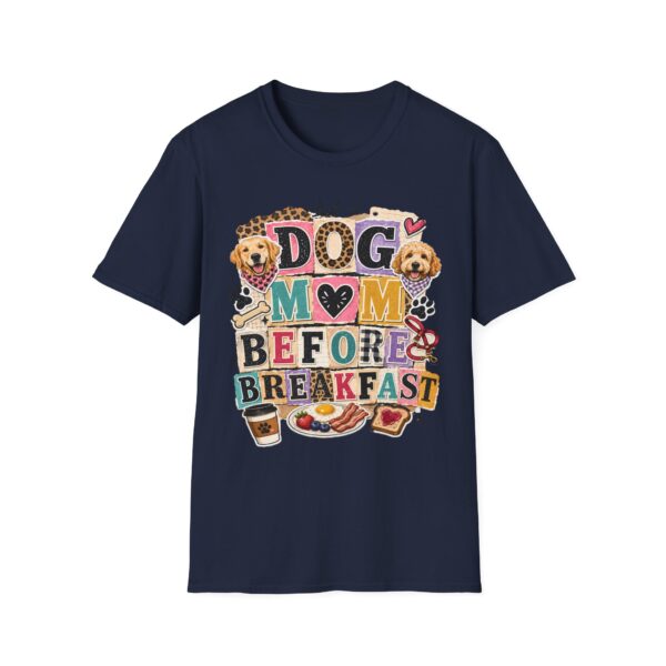Dog Mom Before Breakfast Retro Paw & Bone T-Shirt
