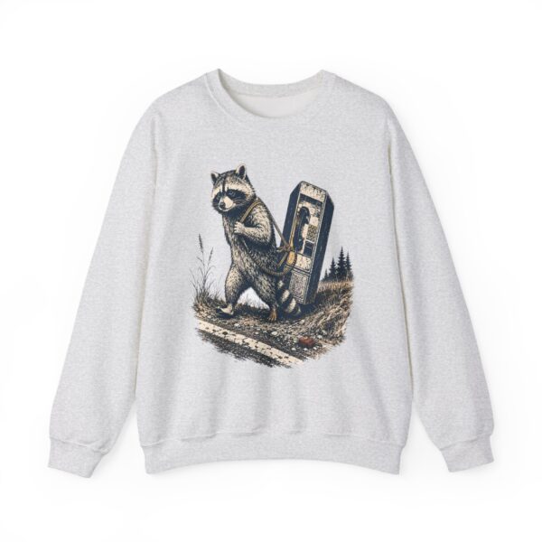 Raccoon in Ditch Vintage Crewneck Sweatshirt — Retro Payphone Graphic