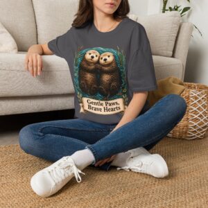 Otter Couple T-Shirt — "Gentle Paws, Brave Hearts" Cute Animal Tee